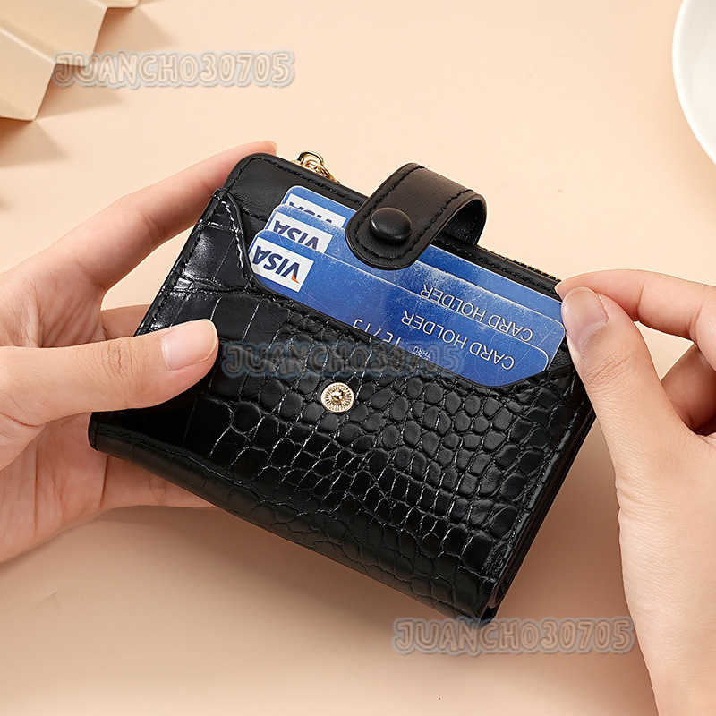 Womens Short Style Wallet Crocodile Pattern Multi-card Slot Versatile Womens Wallet H250806