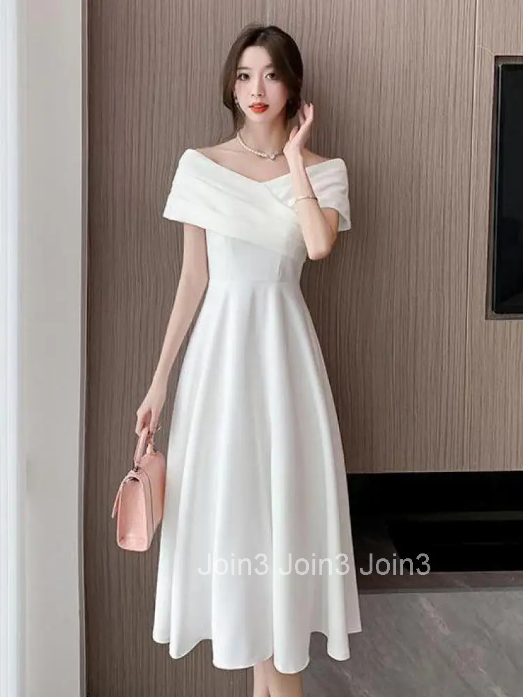 Elegant Evening Dress For Women Sleeveless Fashion Fairy Birthday Party Dress Solid Midi New Summer Sexy Engagement Dresses