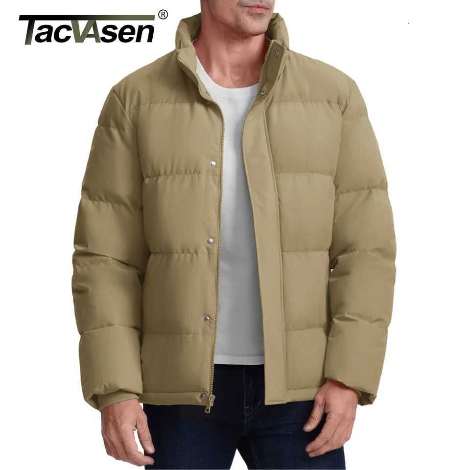 TACVASEN Winter Down Jackets Mens Stand Collar Quilted Jackets Water Resistant Lightweight Puffer Jacket Windbreaker Coats Male W250806