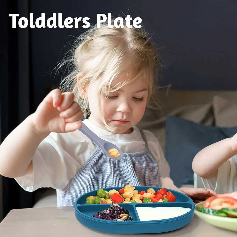 1PCS Baby Sucker Silicone Dining Plate BPA Free Children Dishes Suction Toddle Training Tableware Kids Feeding Bowls Baby Supplies X2508061