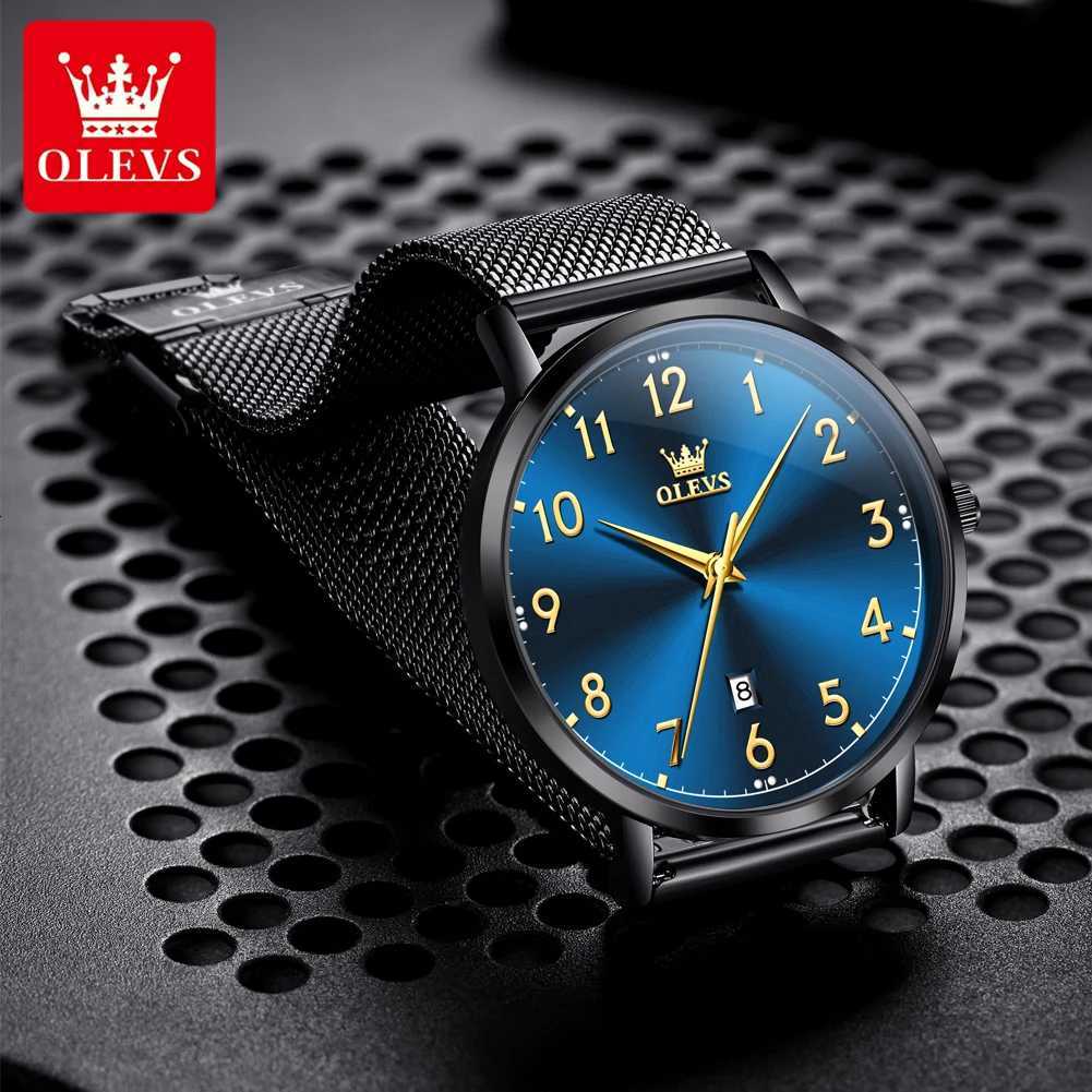 Top Brand OLEVS New 5653 Man Minimalist Fashion Quartz for Men Digital Dial Auto Date Waterproof Mens Wristwatches W250806