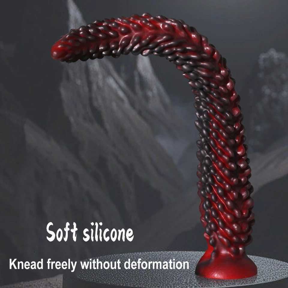 New Alien Tentacle Anal Plug Long Thick Dildo Spiral Silicone Large Butt Plug Suction Cup Anal Toy Dilator Adult Toy for Men and Women XJ250806
