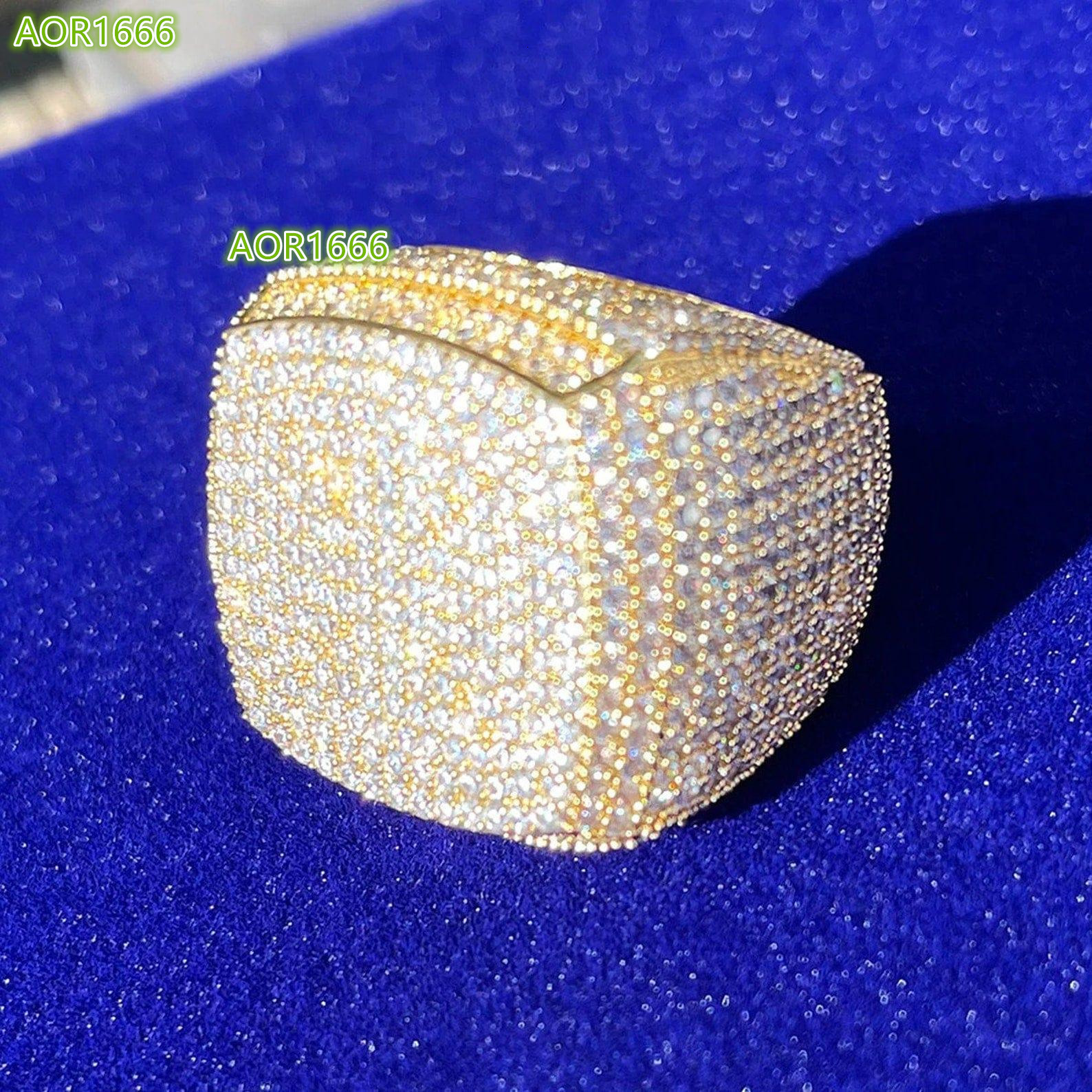 Hip Hop Iced Out VVS Lab Grown 10K 14K 18K Gold Full Diamond Round Champion Ring Luxury Custom Jewelry Mens Ring Trend