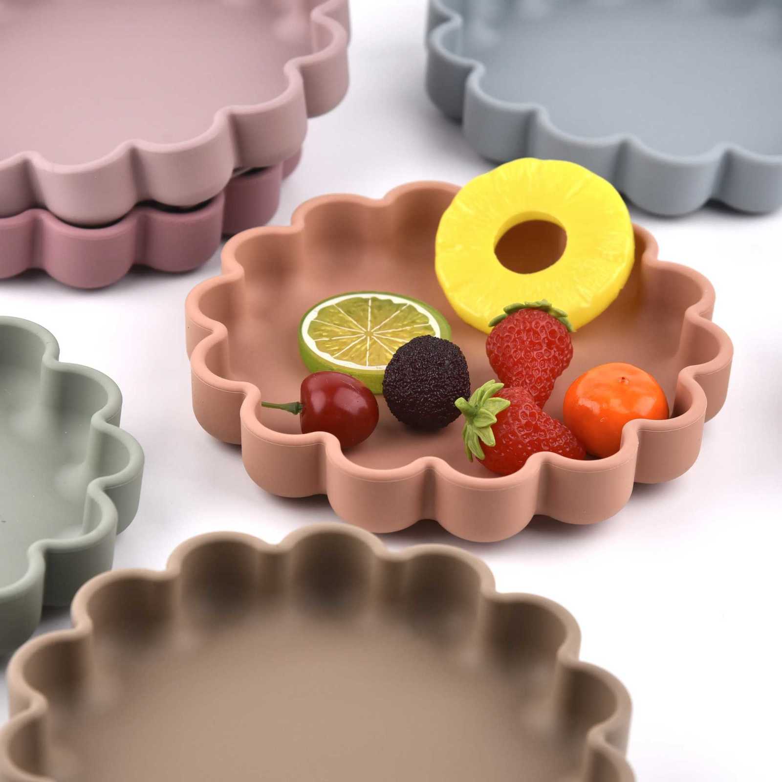 Flower Design Baby Dinning Plate Silicone Suction Plate Silicone Feeding Dish For Baby X250806