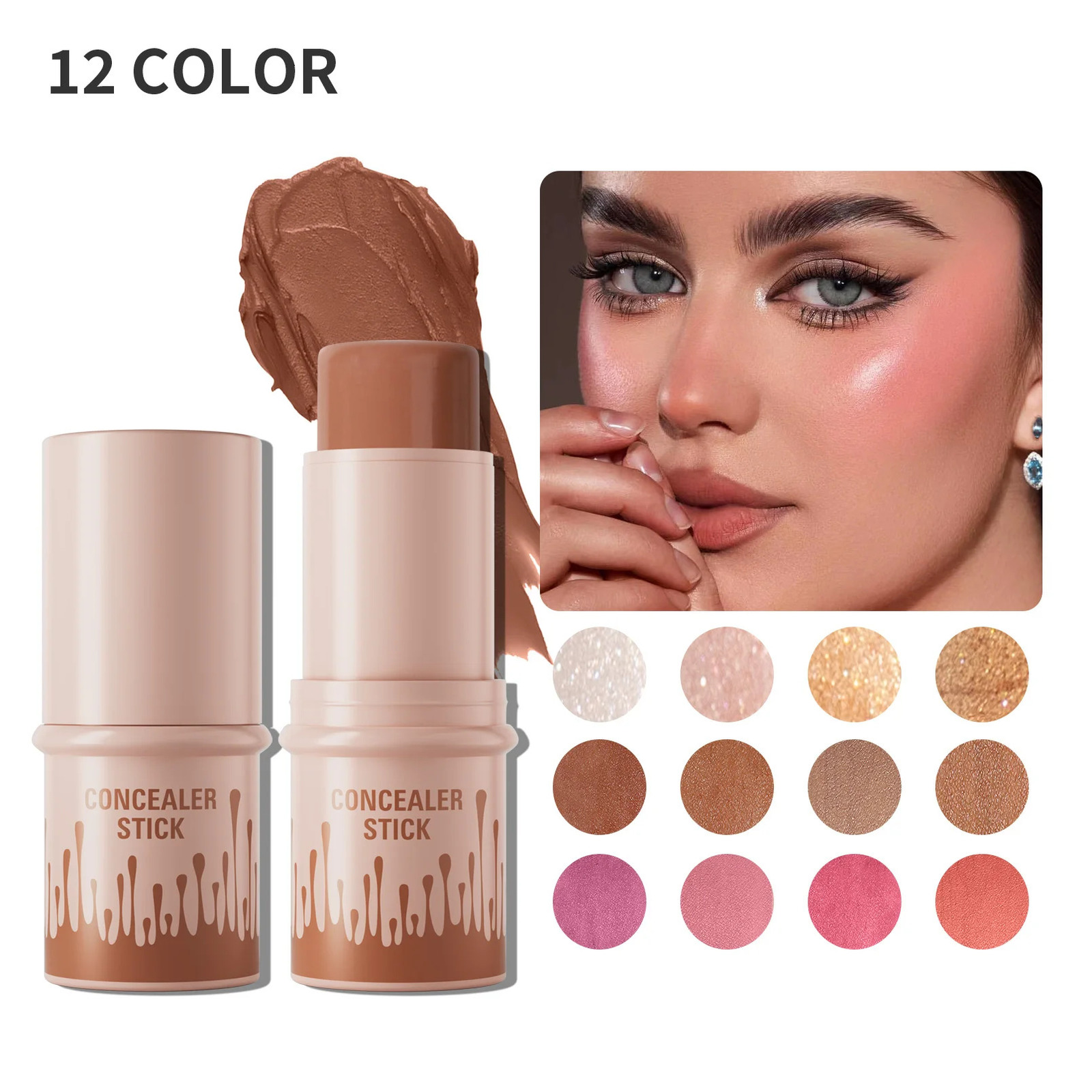 Makeup Face Contouring Bronzer Stick Multifunctional Highlighter Brightening Silkworm Blusher Rouge Cream Modify Concealer Pen 250730