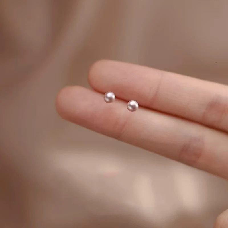 Natural 5-6mm bread freshwater pearl and 14KGP stud elegant charming lovely 1 pair earrings 250805