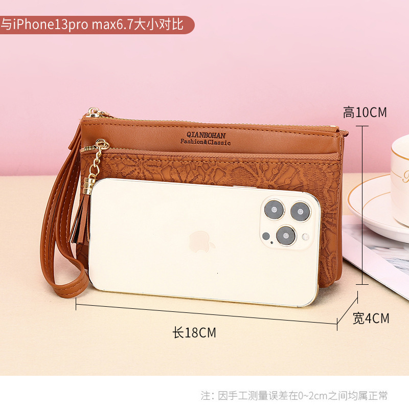 Women's Long Korean Version Embroidered Large Capacity Zipper Clutch Fashion Wallet