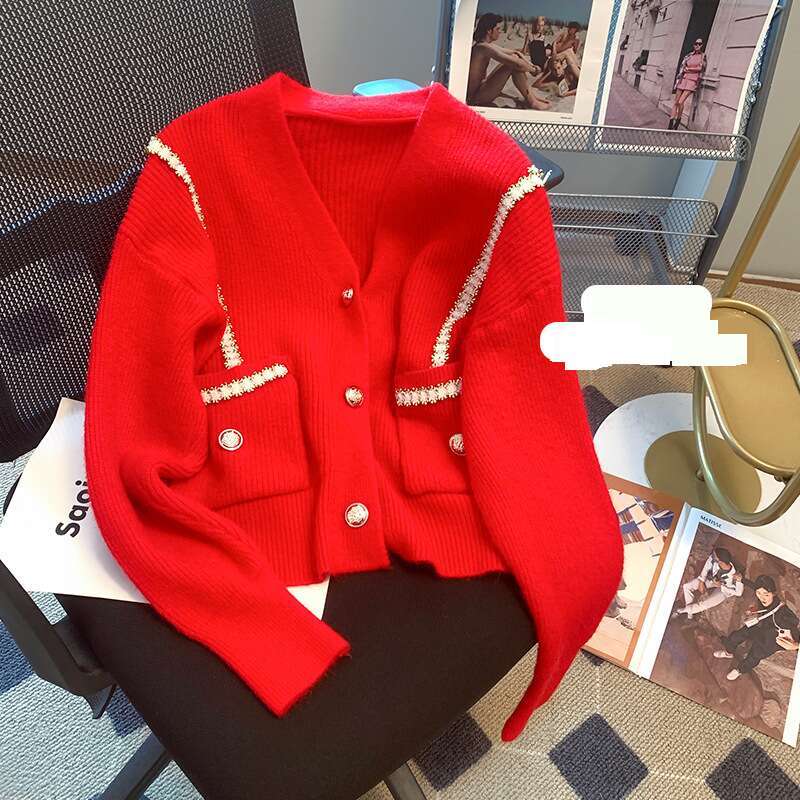 Women's Clothing Long sleeved sweater cashmere new counter quality v neck knitted cardigan jacket niche women's clothing