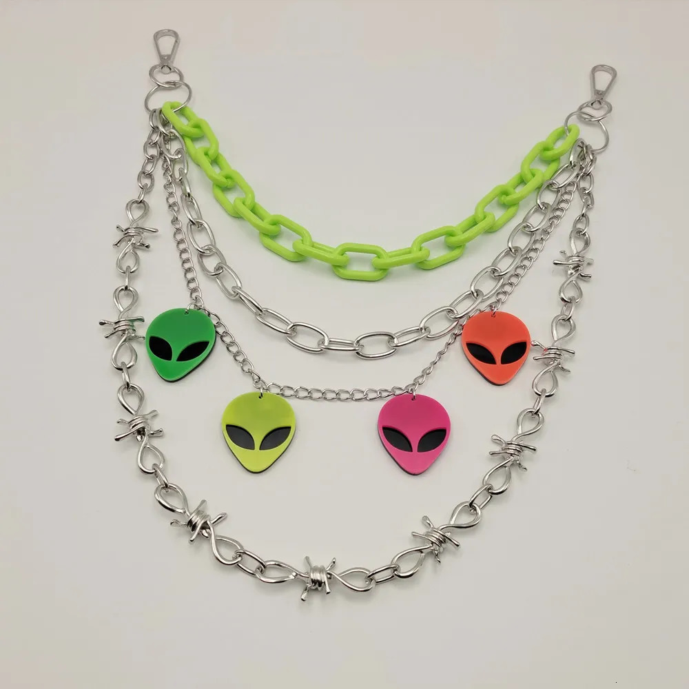 Punk Rock Metal Pants Waist Chain Men Women Key Chain Skeleton Pendant Ring Wallet Keychain Jeans Unisex Hip-hop Jewelry Gift 250806