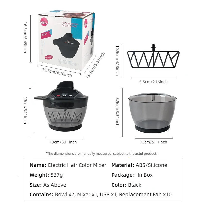 Professional Hair Color Dyeing Electric Hair Coloring Automatic Mixer Hairs Color Cream Mixing Bowl Hairdressing Dyeing Stirrer 250805