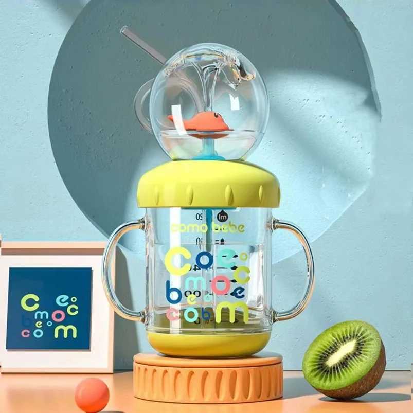220ML Kid Water Glass Learning Cup Portable Drinking Bottle Whale Water Spray Cup Outdoor Water Cup Straw Feed Water Bottle Gift X250806
