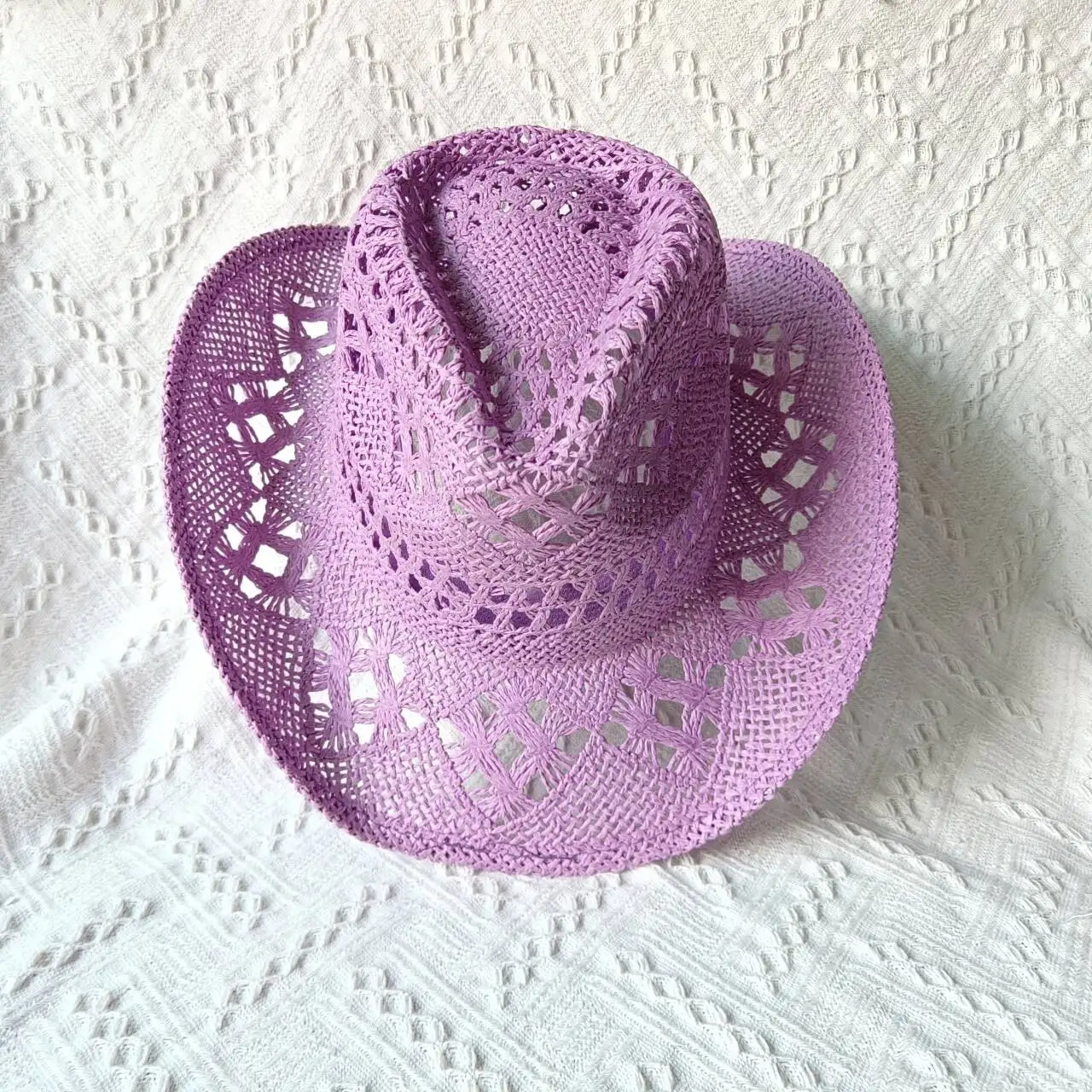 Purple 2024 Cowboy Straw Hat Hand-woven Hollow Mens and Womens Summer Sun Hat Jazz Straw Hat Western Cowboy Hat sombrero 250805