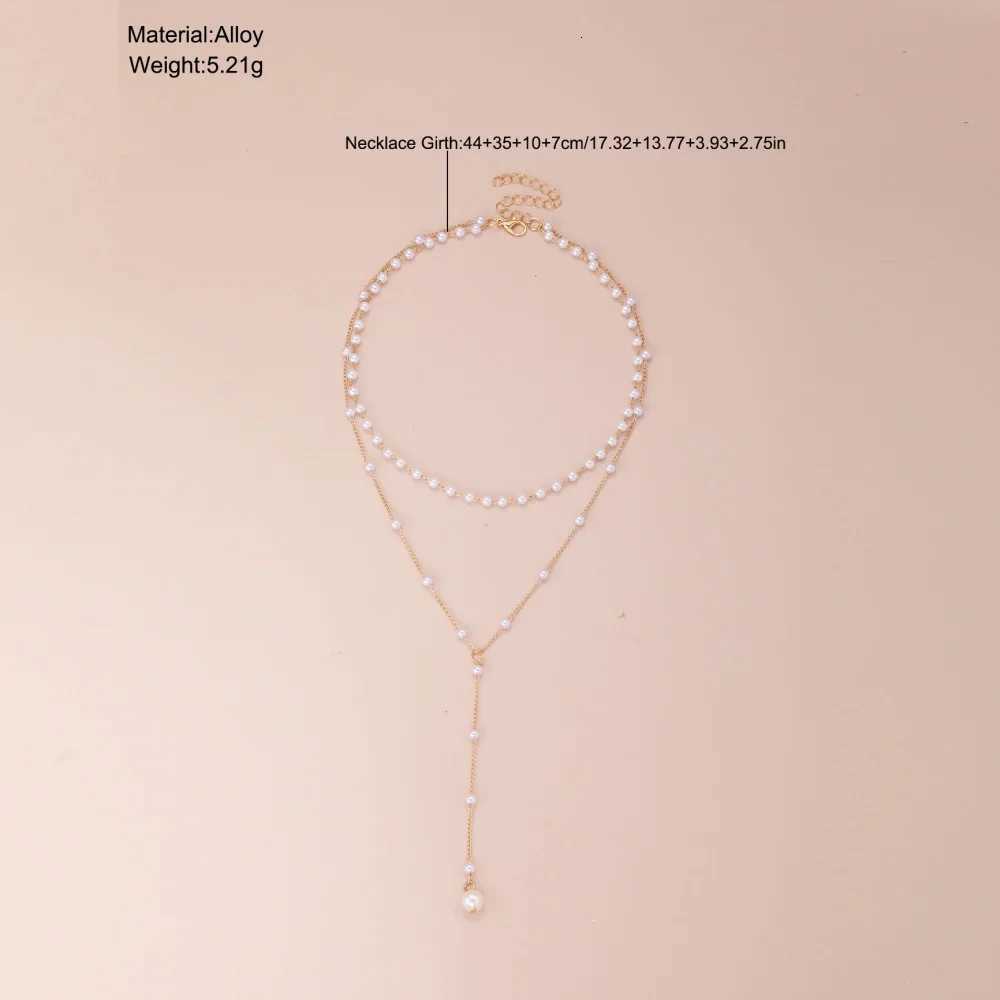 MEDFOLY Vintage Pearl Y Lariat Necklace for Women Gold Plated Anti-allergy Long Pearl Pendant Neck Chain Charm Jewelry Gift Y250805