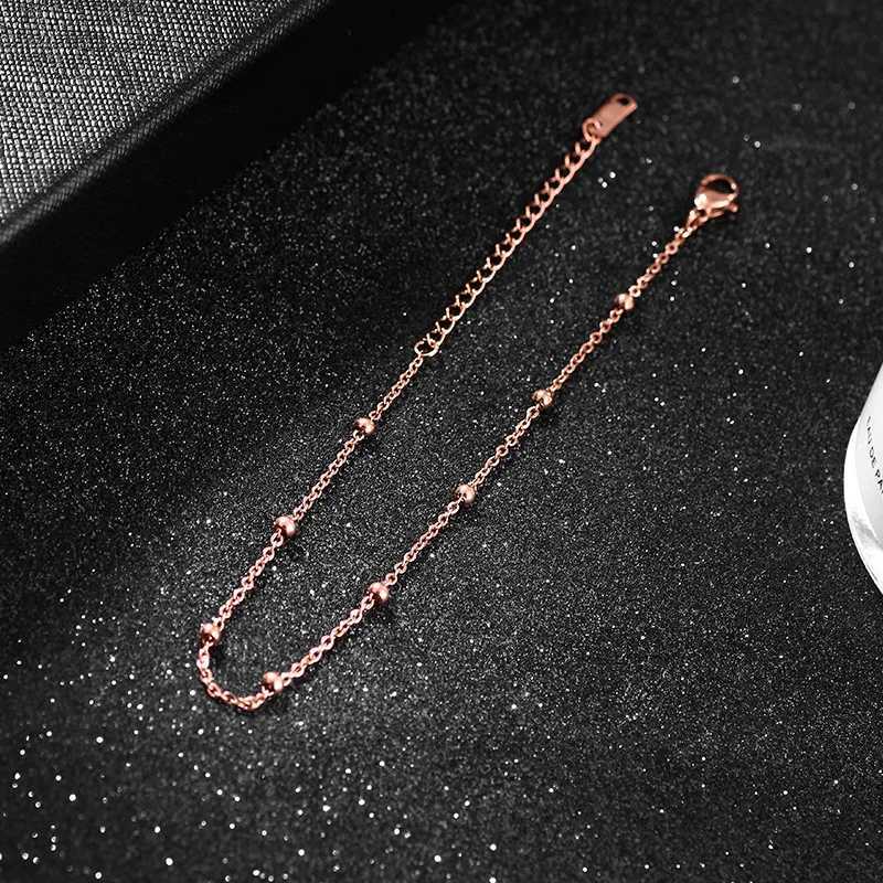 316L Stainless steel gold colour beaded chain Anklets Fashion jewelry Minimalist chain anklet fashion womens Jewelry Party Y250805
