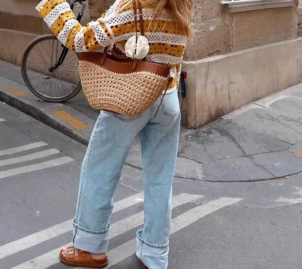 Bohemian Female Large Capacity Basket Bag New FAshion Grass Woven Portable Beach Single Shoulder Bags Z250806