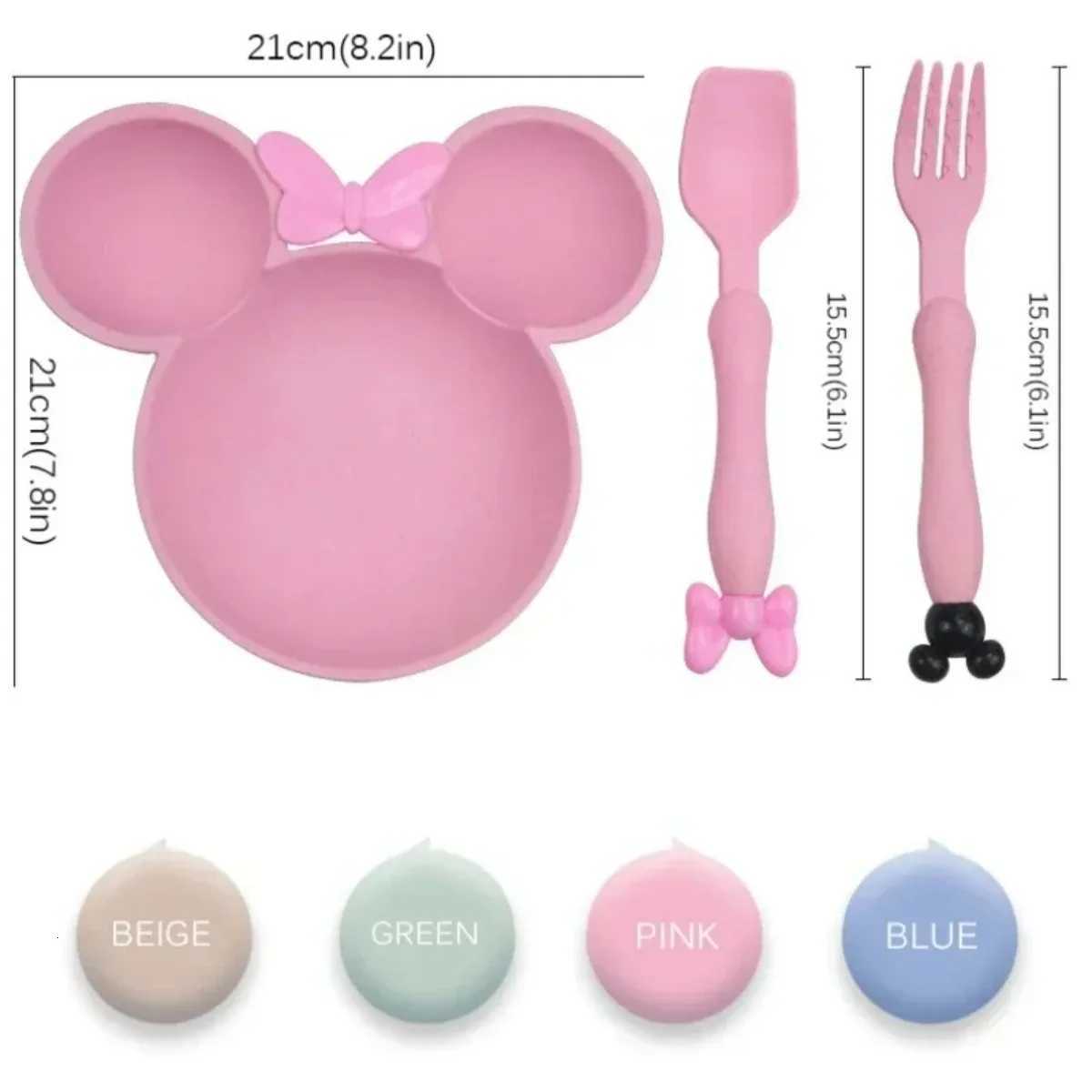 3Pcs/set Cartoon Baby Bowl Tableware Set Wheat Straw Eco-friendly Dishes Kids Dinner Baby Feeding Set Food Kids Plate Spoon Fork X250806