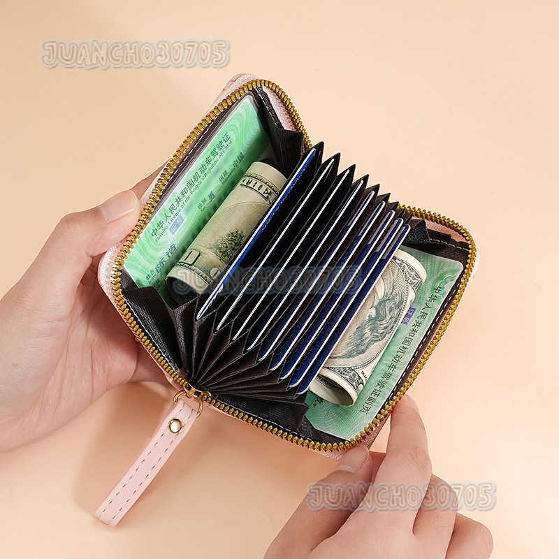 Light Luxury Small Style Womens Accordion Card Holder Multi-card Slot Large Capacity Casual Coin Purse Card Case H250806