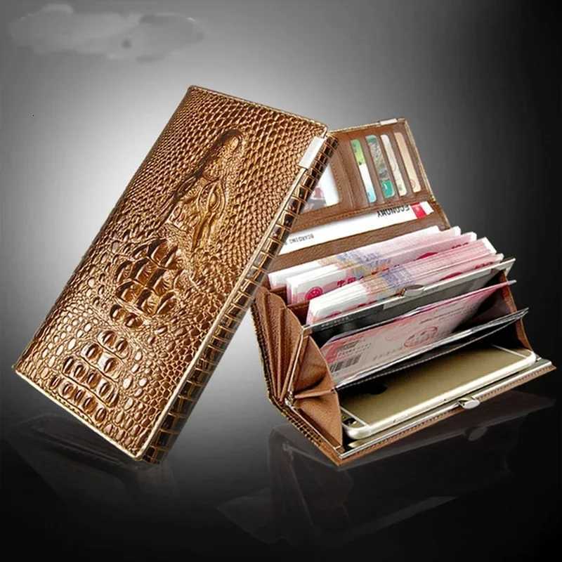 Leather Wallet Bag Large Capacity Clutch Crocodile Pattern Wallet Ladies Wallet Long Zipper Pattern XJ250806
