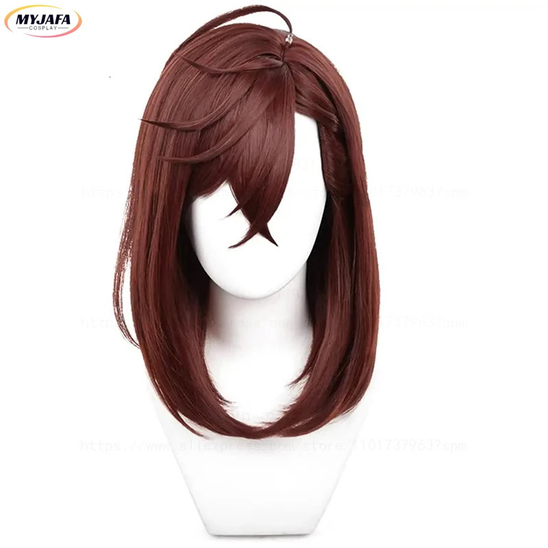 Momo Ayase Cosplay Wig 43cm Short Red Brown Wig Cosplay Anime Cosplay Wigs Heat Resistant Synthetic Wigs Wig Cap 250805