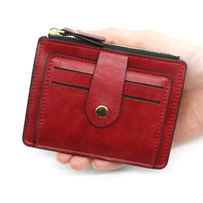Small Fashion Credit ID Card Holder Slim Leather Wallet With Coin Pocket Man Money Bag Case For Men Mini Women Business PurseXJ250806