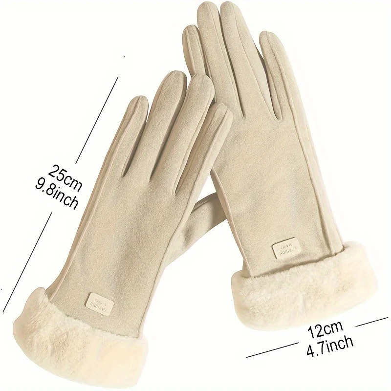 Women Touch Screen Gloves Fashion Mittens Autumn Winter Warm Thin Cashmere Solid Cycling Drive Suede Fabric Elegant Windproof 250806
