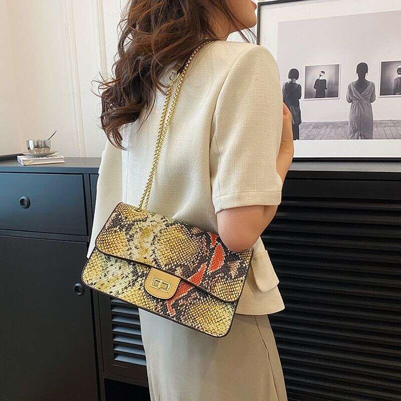 Bags crocodile patterned chain small square 2024 new high-quality single shoulder women's bag