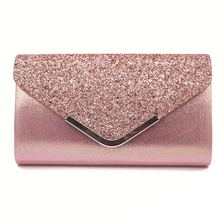 Straight Fashion Style PU Sequin Makeup Evening Bag
