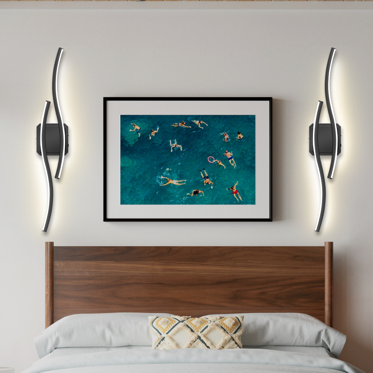 Modern Star Moon Two-Tone Single Piece S-Shaped Wall Light Modern Art Installation - HCP063