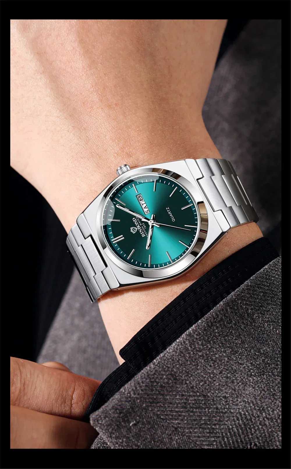 New Casual Business Fashion Quartz Watches Men Silver Clock Men Luxury Automatic Ice Mens Gifts Reloj Hombre W250806