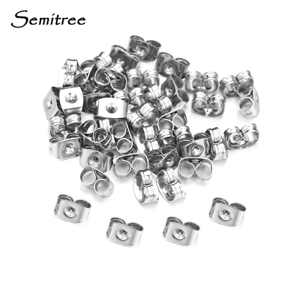 200Pcslot Stainless Steel Earring Back Earrings Stopper for Diy Jewelry Making Findings Crafts Accessories 250804