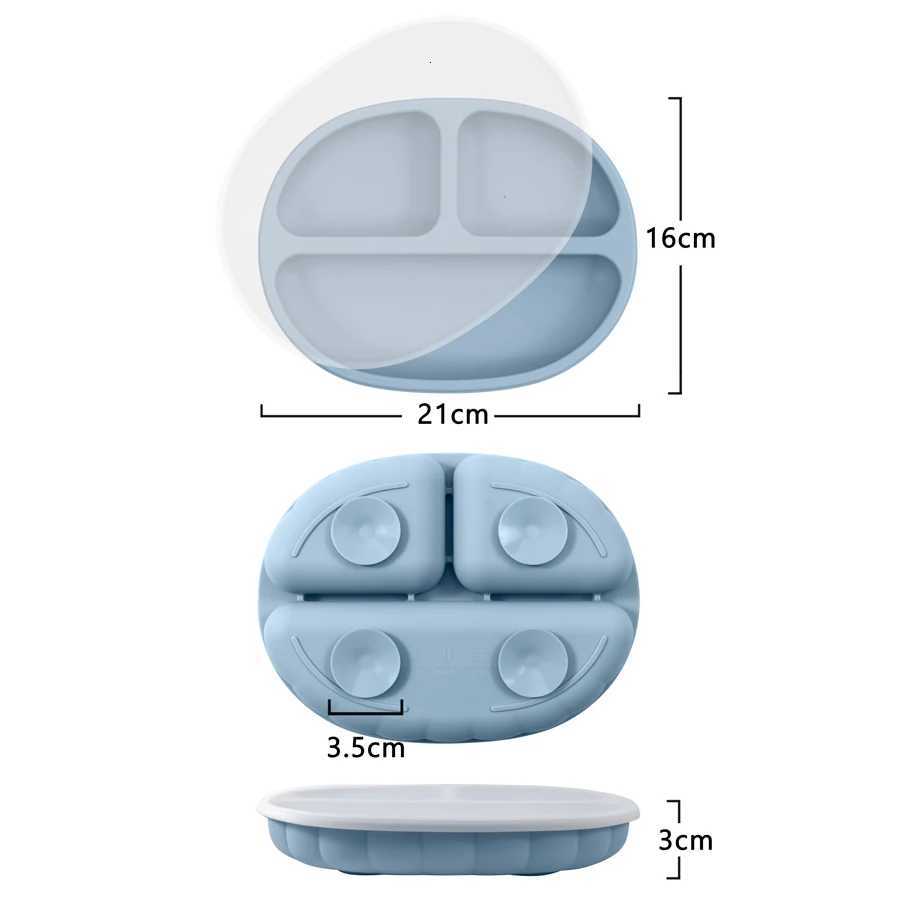 1PCS Baby Silicone Dishes Plate Kids Feeding Plate Sucker Bowl Solid Color Children Dishes Toddler Training Baby Tableware X250806