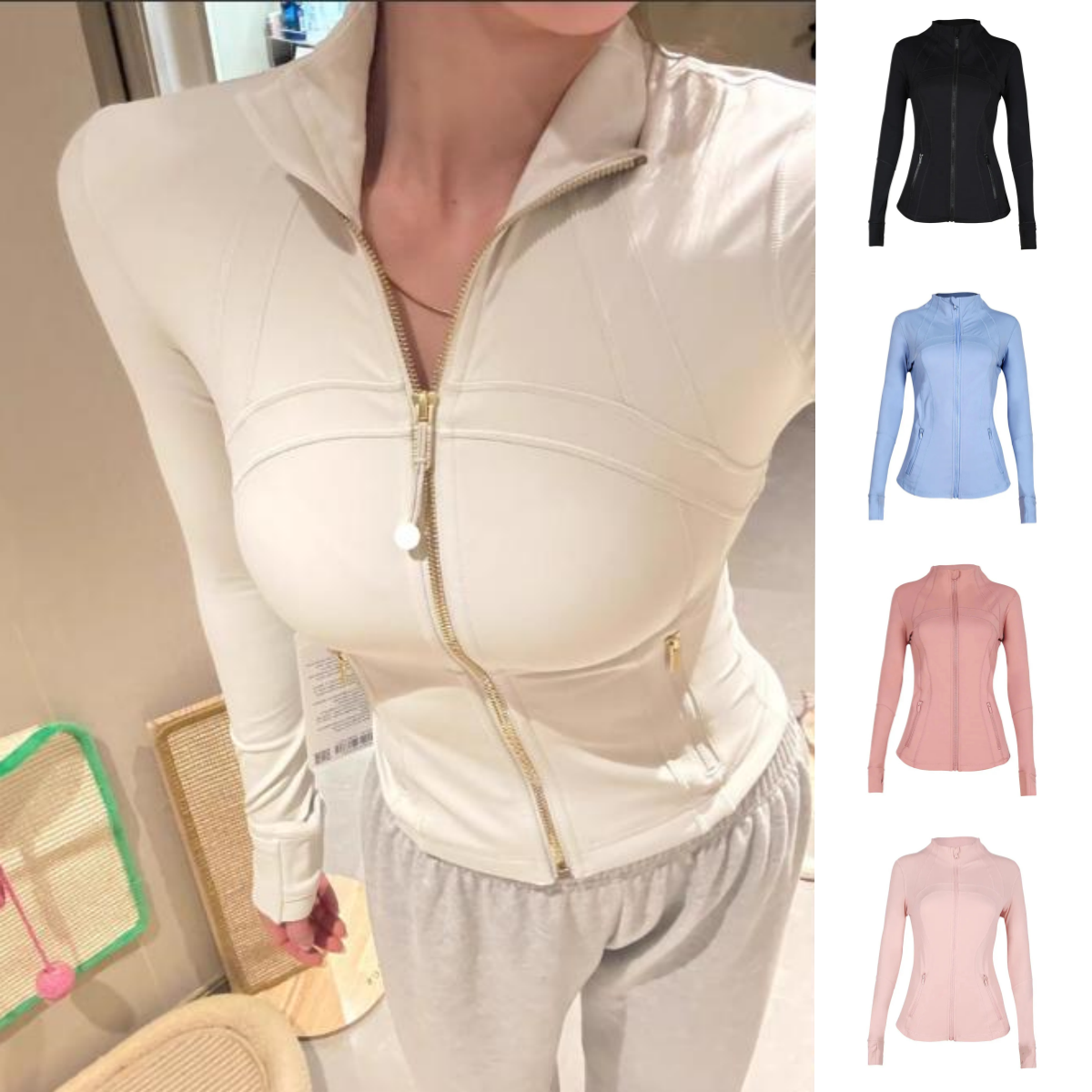 NEW 10A Fitness Women Yoga Sets Jackets Shorts Push-Ups Fitness Sets High-Waisted Define Sports Jackets Zip-Up Jackets Comfort Stretchy Sportswear Jackets sets