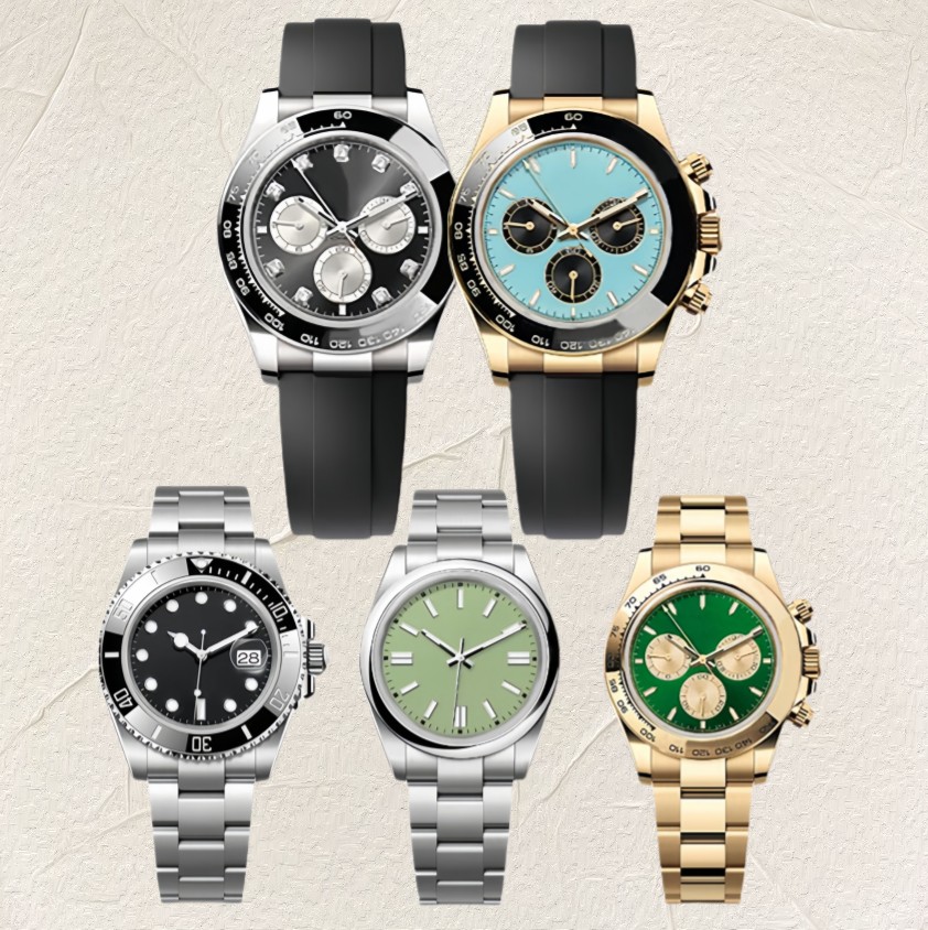 Luxury Automatic Men's Mechanical Watch Design 41mm New Product 4a 904L Rubber Stainless Steel Strap Light Blue Classic Swimming Night Light Blue Treasure Watches