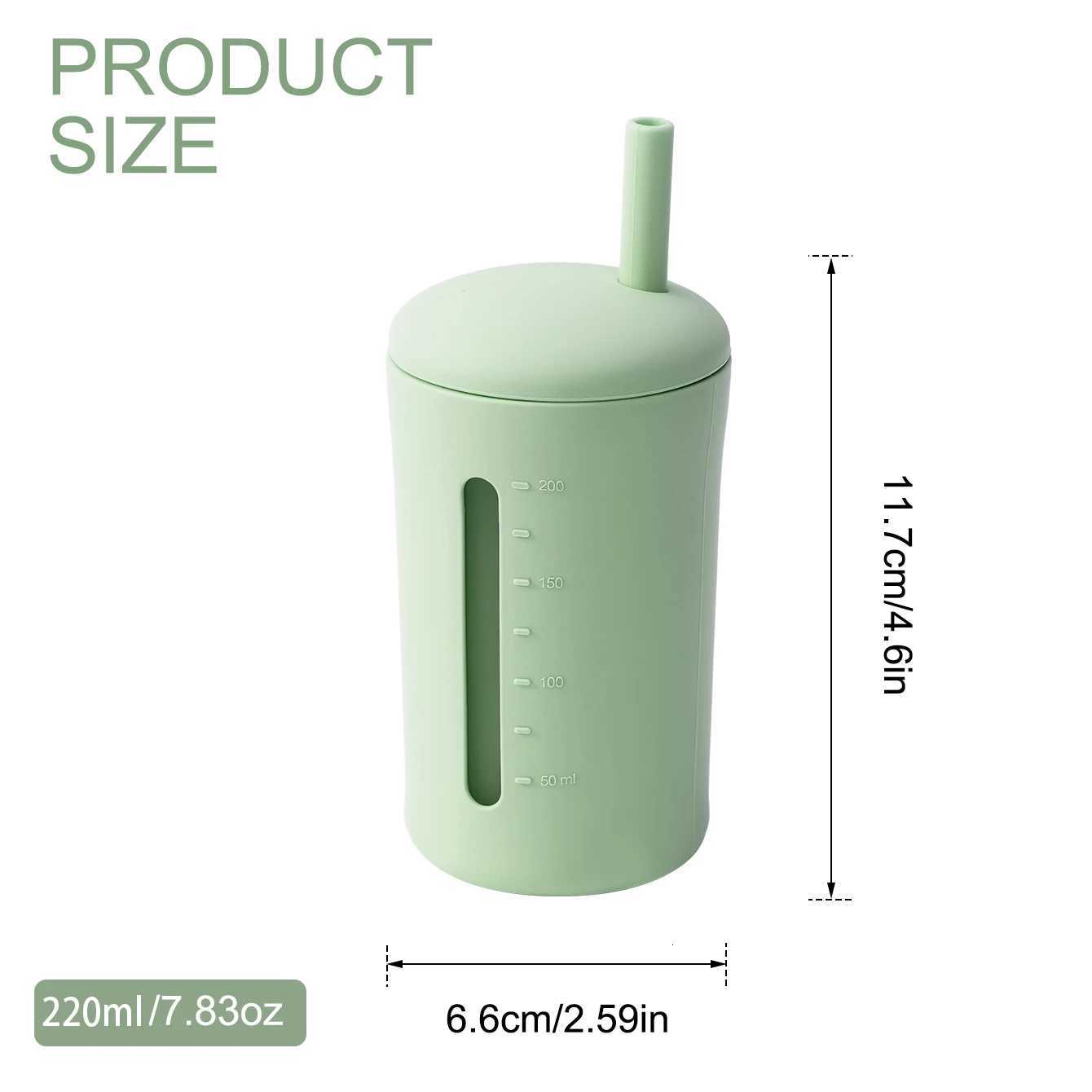 1PCS Silicone Straw Cup For Kids BPA Free Feeding Leak Proof Baby Training Cup Dishwasher Safe Bottle Cup Baby Supplies X250806