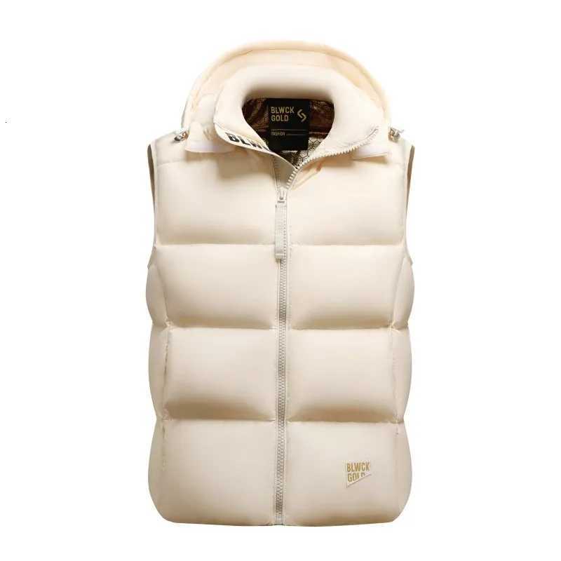 Autumn Winter Men Down Vest Casual Fashion Business British Coat Warm White Duck Down Trend Versatile Male Hooded Jacket Top New W250806