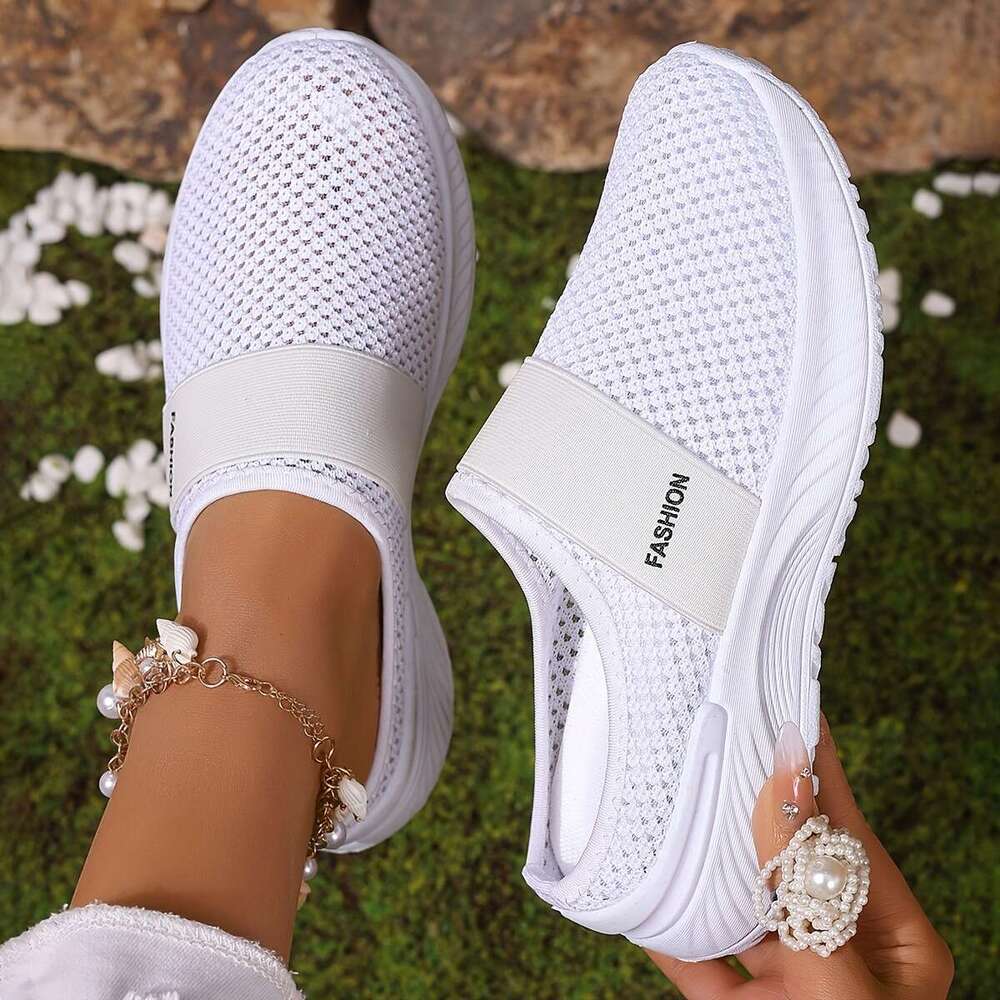 Women's Summer Indoor Casual Breathable Mesh Slip-On Soft Sole Comfortable Lazy Shoes