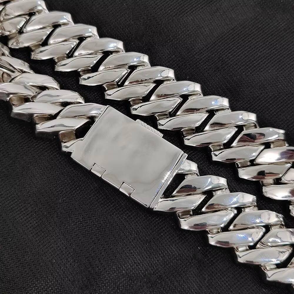 VVS Moissanite Diamond Chain Hip Hop Necklace Iced Out diamond Cuban Link Chain Pass Diamond Tester S925 silver Plated chain