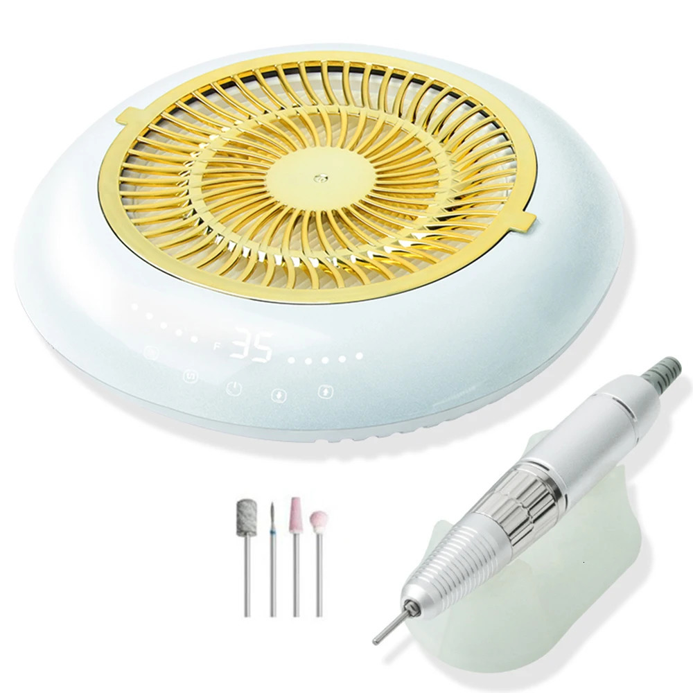 60W 35000 RPM Nail Drill Machine with Vacuum Cleaner Reusable Filter Strong Nail Dust Collector Professional Manicure Drill 250729