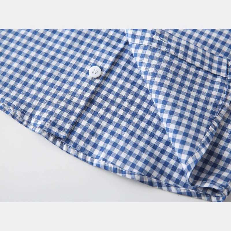 100% Cotton Kids School Wear T-shirts Childrens Clothing Boys Fashion Tops Baby 2 to 3 4 5 6 7 Years Plaid Tees Girl Clothes X250806