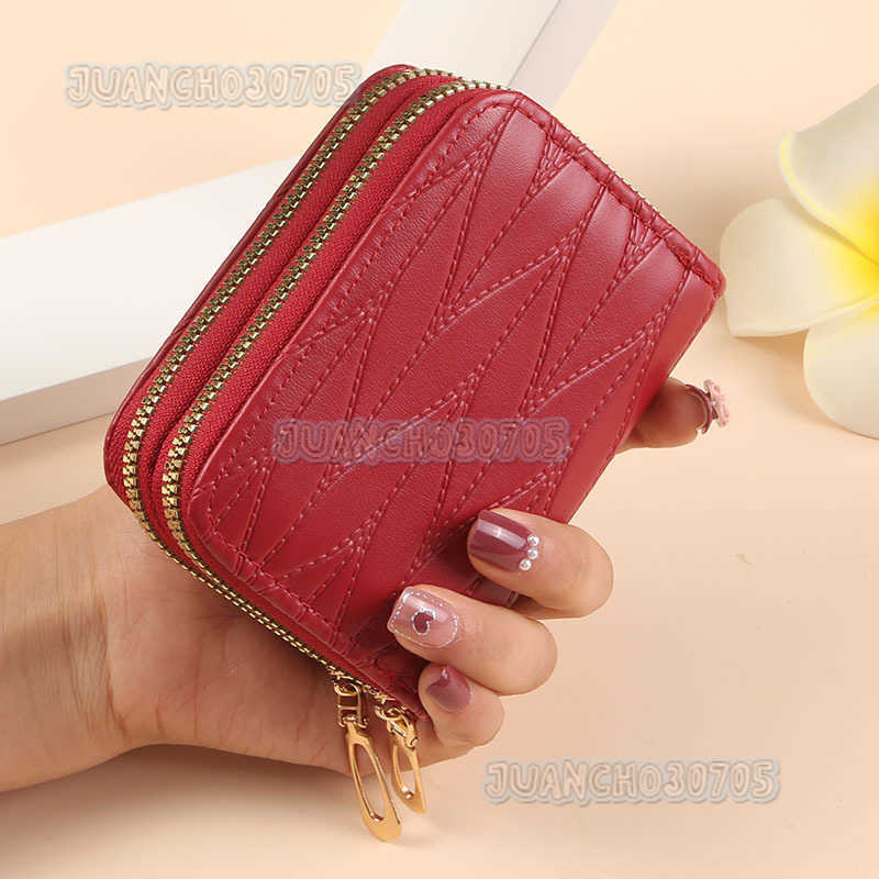 New Trendy Multi-card Slot Zipper Small Wallet Fashionable Large Capacity Card Holder Womens Mini Coin Purse H250806