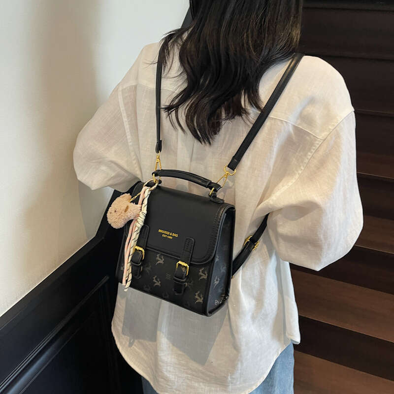 Versatile Handbag for Women Large Capacity Shoulder Crossbody Bag Printed Trendy Backpack-Contrast Panel Design, Ideal for Teen Girls and Casual Outin