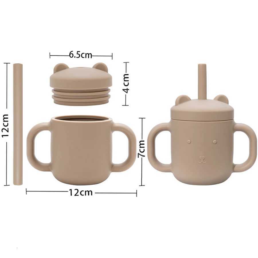 100% BPA Free Safe Baby Cup Drinking Training Cartoon Shape Cup Baby Silicone Sippy Cups With Straw For Toddler Baby Items X250806