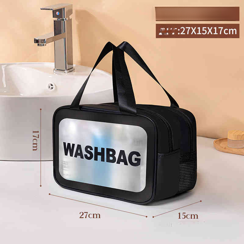 Designer luxury Korean Style Handheld Makeup Bag PVC Dry Wet Separation Toiletry Bag Portable Waterproof Bathing Swimming Matte Storage Bag