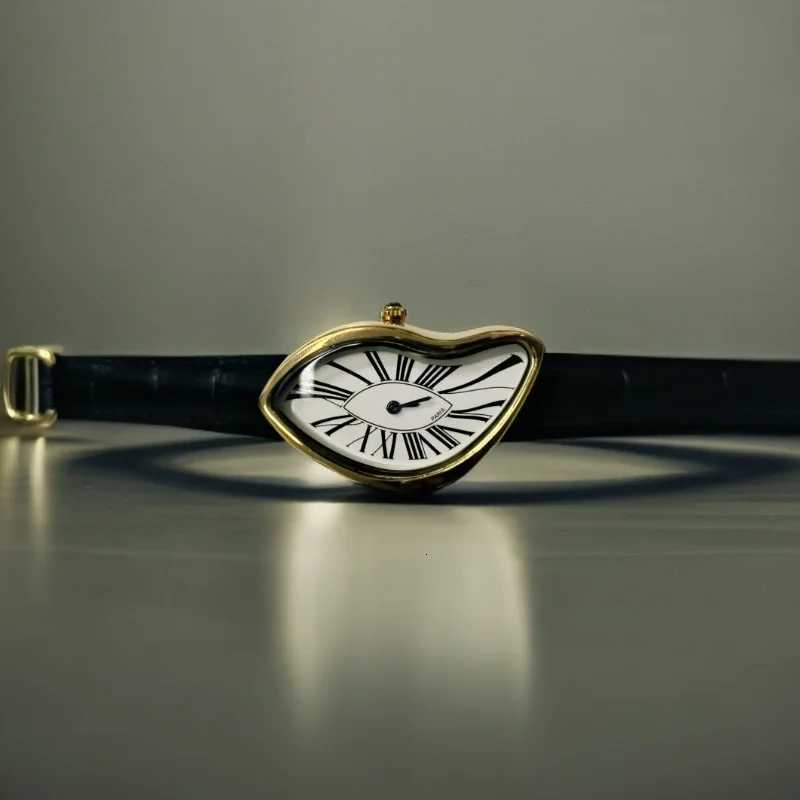 Medieval Crash Creative Melting Twisted High Quty Genuine Leather For Men Luxurious Sphire Glass Mens W250806