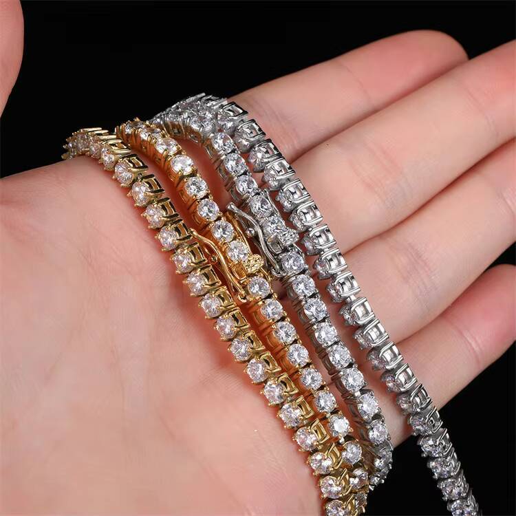 Hip Hop Diamond Iced Out Crystal Rhinestone Link Chain Necklace High Quality Moissanite Tennis Necklace for Men and Women