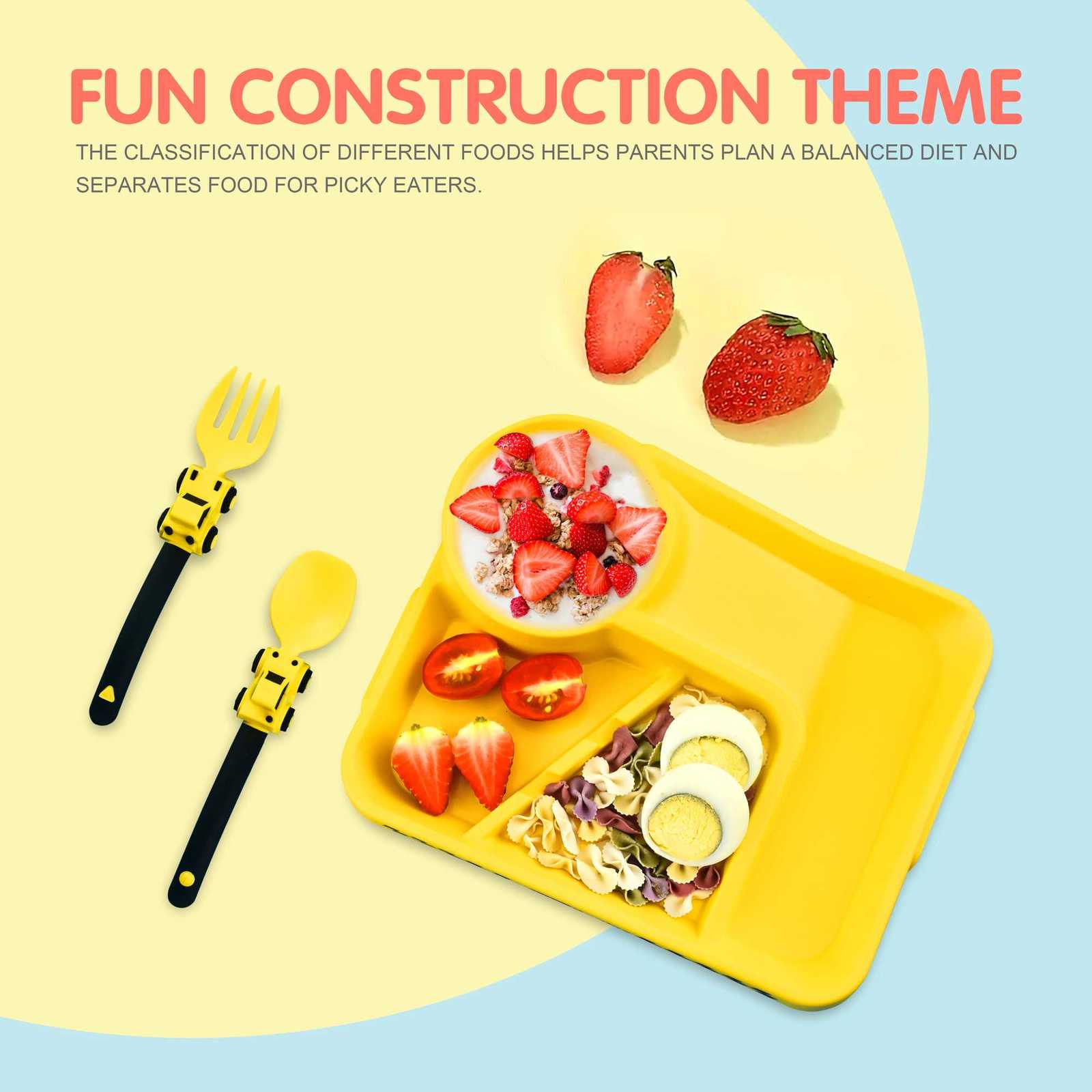 Childrens Feeding Dish Set of Dishes for Baby Stuff Suction Cup Plate Aesthetic Tableware for Kids Plates Utensils Dinner Kit X250806