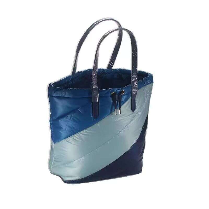 Designer Bag Tote Shoulder Y Cotton Blue Patchwork Underarm Capacity Large Size Single Fashion Gradient