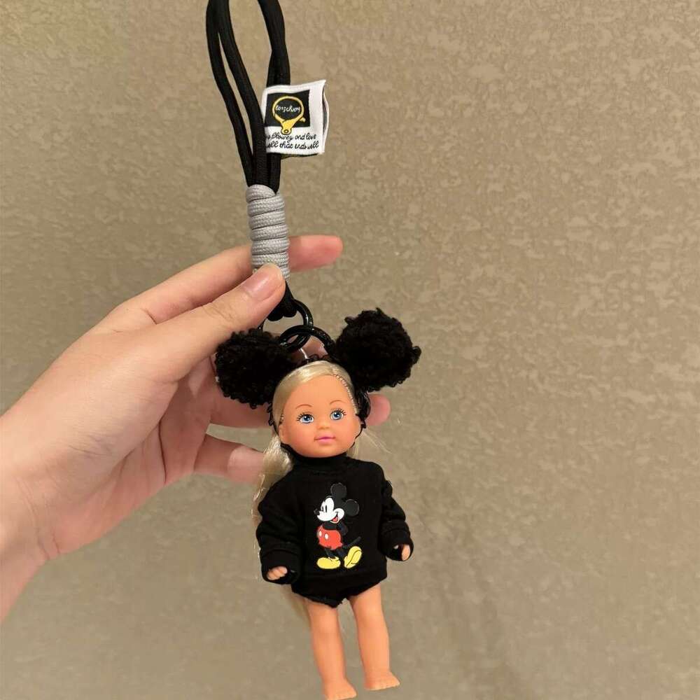 DHessentials Cute Barbie Doll Keychain - Vintage Childhood Memory Keyring, Sweet Alloy Bag Charm for Girls Best Friend Gift (28g) Ins Style