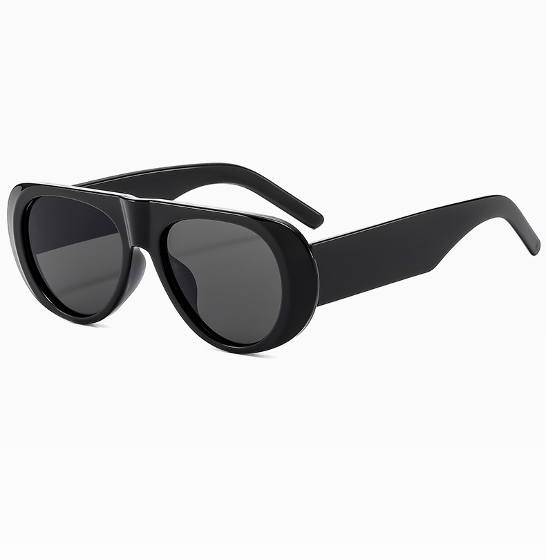 2025 New European and American style Wide leg Big frame Sunglasses Jelly colored Individualistic Simply Retro