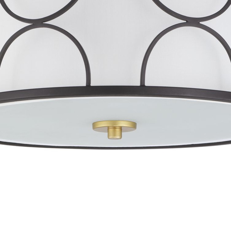 Modern indoor home hotel lighting surface-mounted light strip fabric lampshade brushed nickel ceiling light fixture Z-P350132